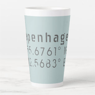 Copenhagen Latitude Longitude  Latte Mug