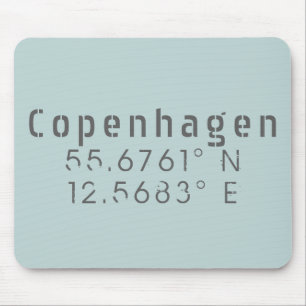 Copenhagen Latitude Longitude Mouse Pad