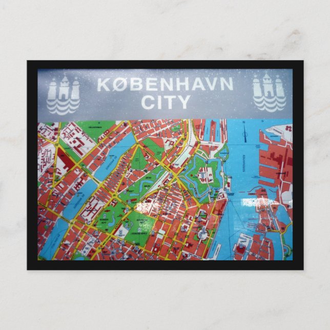 copenhagen map postcard (Front)