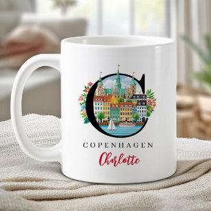 Copenhagen Monogram Letter C Personalised Gift Coffee Mug