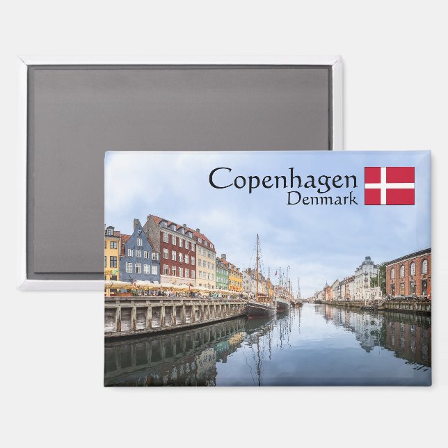 Copenhagen Nyhavn Souvenir Magnet (Front/Back)