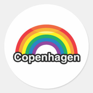 COPENHAGEN PRIDE RAINBOW -.png Classic Round Sticker