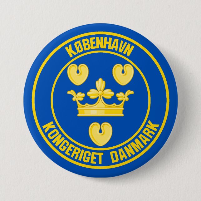 Copenhagen Round Emblem 7.5 Cm Round Badge (Front)