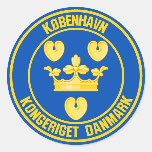 Copenhagen Round Emblem Classic Round Sticker (Front)