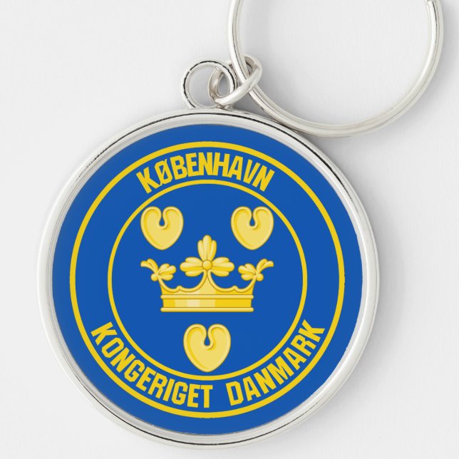 Copenhagen Round Emblem Key Ring (Front)
