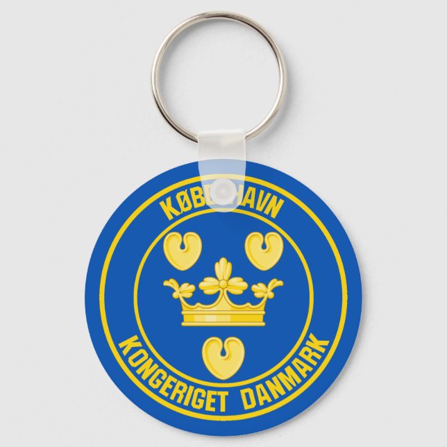 Copenhagen Round Emblem Key Ring (Front)
