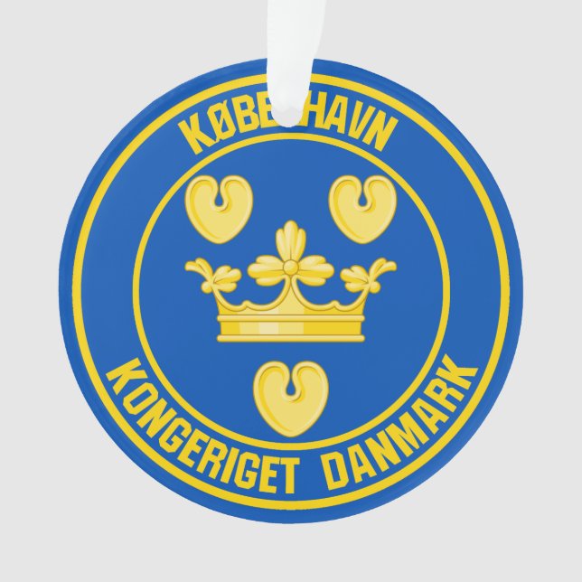 Copenhagen Round Emblem Ornament (Front)