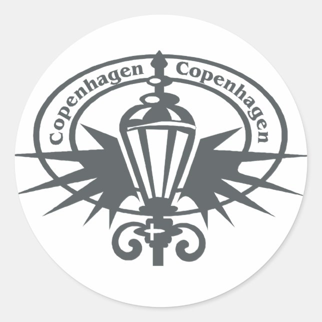 Copenhagen Stamp Classic Round Sticker (Front)