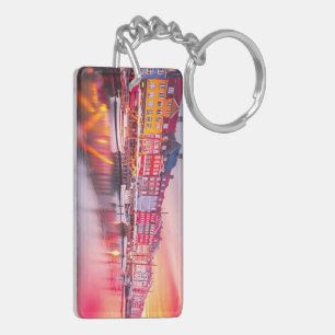 Copenhagen sunrise Nyhavn, Denmark Key Ring