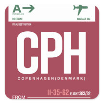 Copenhagen - Travel Tag Square Stickers