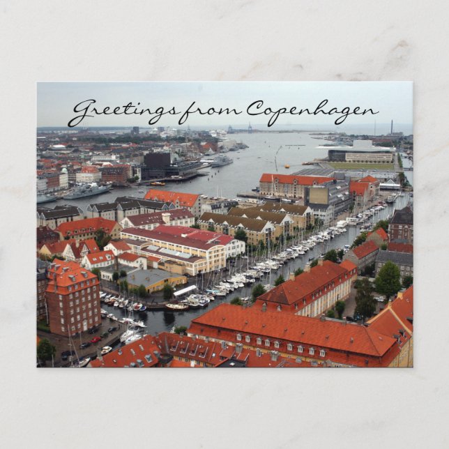 copenhagen view greetings postcard (Front)