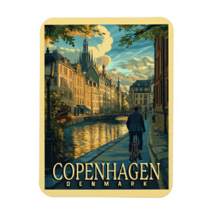 Copenhagen Vintage Travel  Magnet