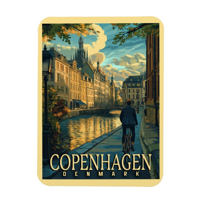 Copenhagen Vintage Travel  Magnet (Vertical)