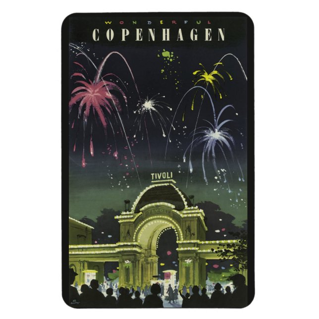 Copenhagen Vintage Travel magnet (Vertical)