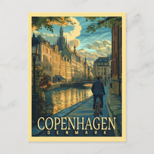 Copenhagen Vintage Travel  Postcard