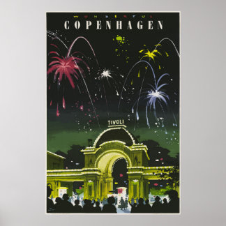 Copenhagen Vintage Travel Poster