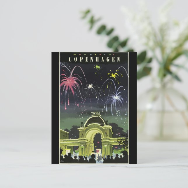 Copenhagen vintage travel poster, postcard (Standing Front)