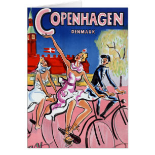 Copenhagen Vintage Travel Poster Restored