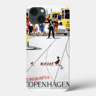 Copenhagen Vintage Travel Poster Restored iPhone 13 Case