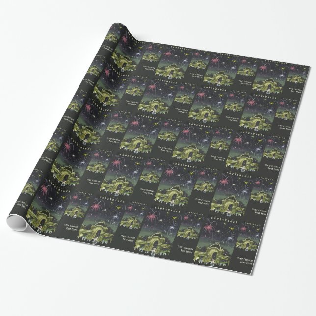 Copenhagen Vintage Travel wrapping paper (Unrolled)