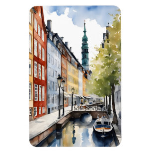 Copenhagen watercolor magnet