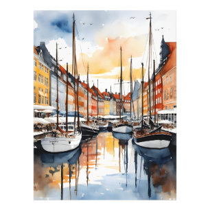 Copenhagen watercolor photo print