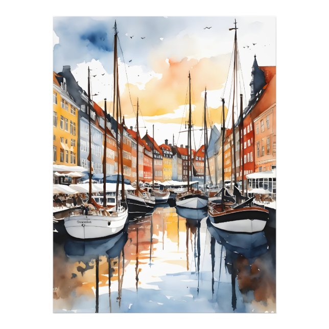 Copenhagen watercolor photo print (Front)