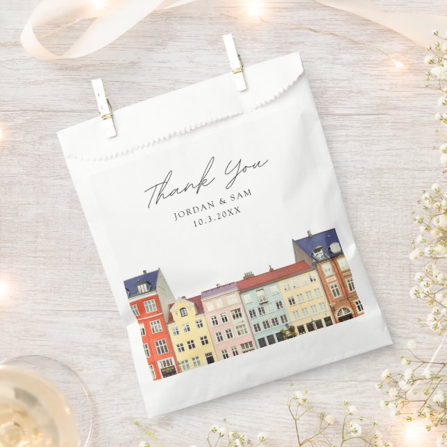 Copenhagen Wedding Personalised Photo Favour Bag (Clipped)