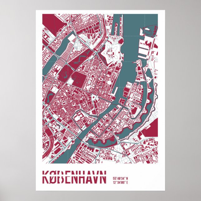 Copenhague Map RB Poster (Front)