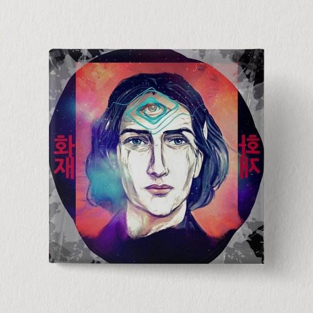 Copernicus a Fire Elf High Weirdness 15 Cm Square Badge (Front)