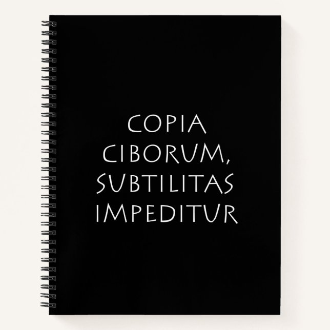 Copia ciborum subtilitas impeditur notebook (Front)