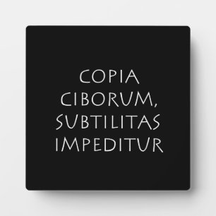 Copia ciborum subtilitas impeditur plaque
