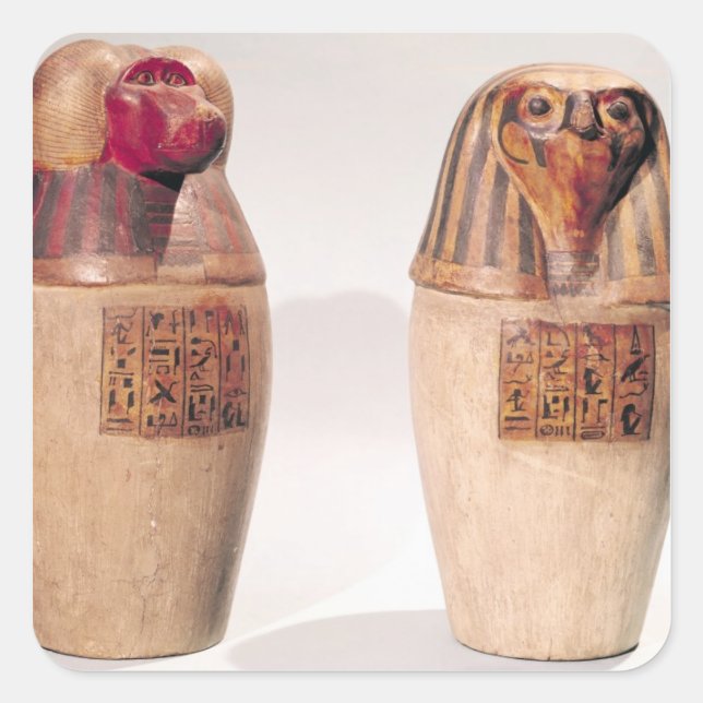 Copies of two New Kingdom canopic jars Square Sticker (Front)