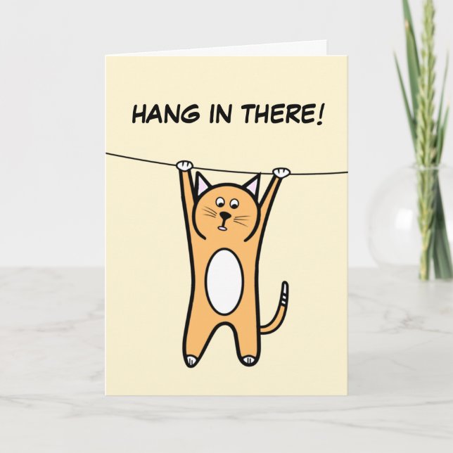 Coping Encouragement Stress Hang in There Cat Card (Front)