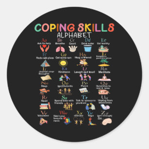 Coping Skills Alphabet Mental Health Awareness _1 Classic Round Sticker