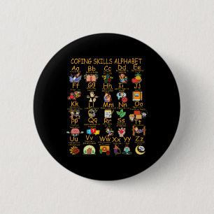 Coping Skills Alphabet Mental Health Awareness Cou 6 Cm Round Badge