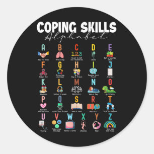 Coping Skills Alphabet Mental Health Awareness Cou Classic Round Sticker
