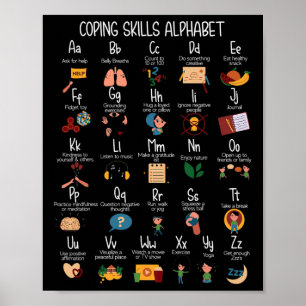 Coping Skills Alphabet Mental Health Awareness Cou Poster