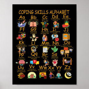 Coping Skills Alphabet Mental Health Awareness Cou Poster
