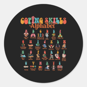 Coping Skills Alphabet Mental Health Awareness Sel Classic Round Sticker