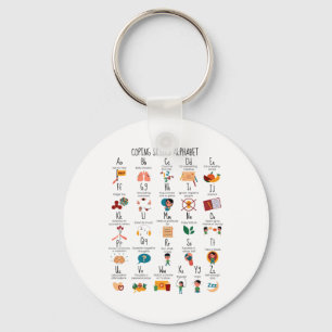 Coping Skills Alphabet School Counsellor Mental He Key Ring