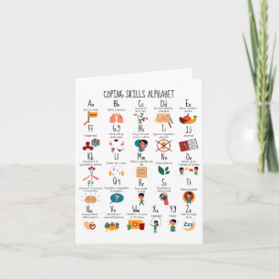 Coping Skills Alphabet School Counselor Mental Hea Card