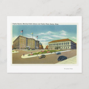 Copley Plaza and Square View of the Public Postcard