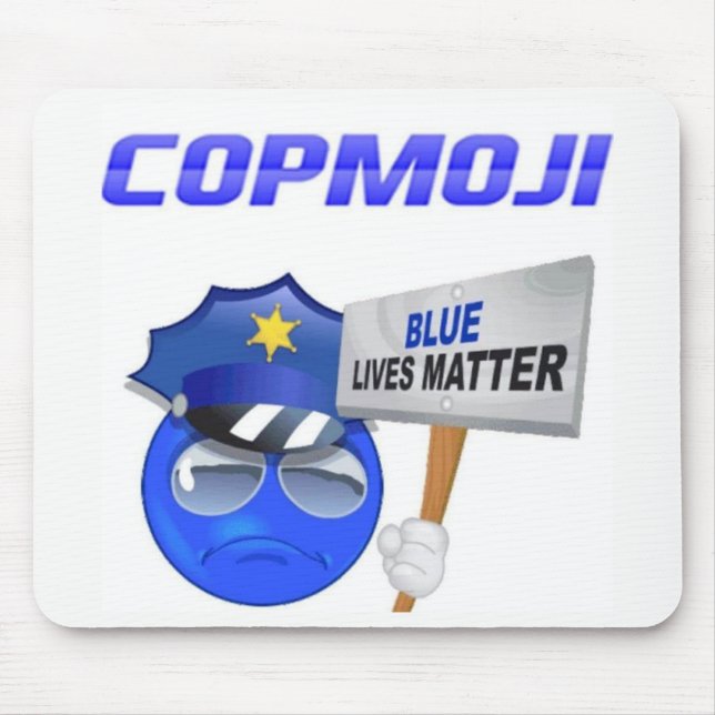 CopMoji - Blue Lives Matter Mouse Pad (Front)