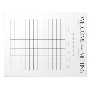 Coporate Meeting Sign In Notepad