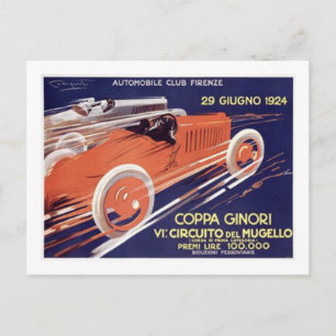 Coppa Ginori Auto Club Firenze Postcard