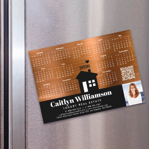 Copper 2025 Calendar Realtor Photo QR Code Magnet