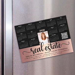 Copper 2027 Calendar Real Estate QR Code Magnet