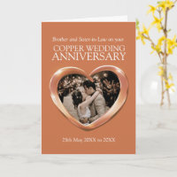 Copper 7th wedding anniversary photo card
