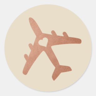Copper Aeroplane Favour Label - U PICK COLOR